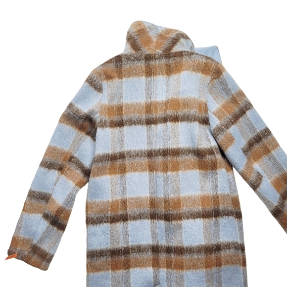 Anthropologie If By Sea Plaid Ruffled Overcoat Small - Picture 10 of 11